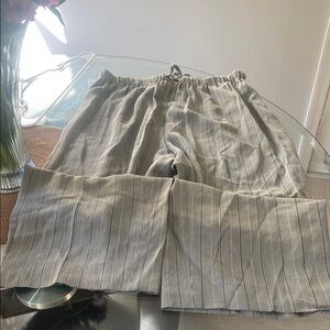 Saks Fifth Avenue Black and White Pinstripe Trousers